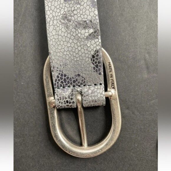 Free People Vanzetti Belt Silver Print Real Leather Germany/ Italy Made New main image 6
